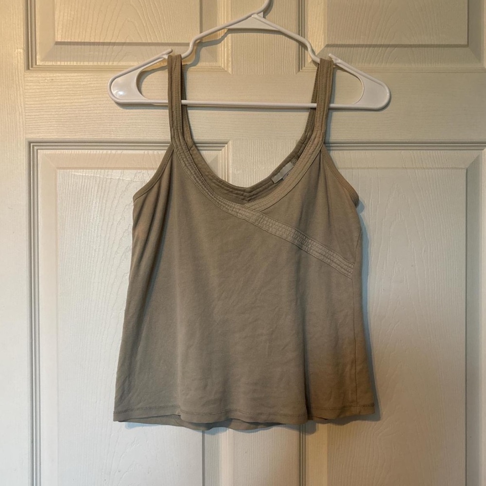 100% cotton Women's Tan Sleeveless Top
